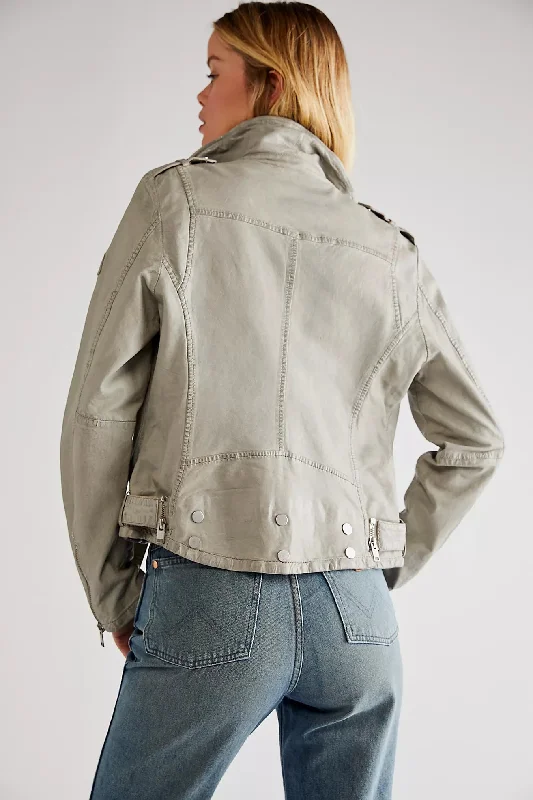 Wild Leather Jacket - Stone