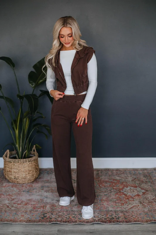 Zienna Hooded Vest - Chocolate