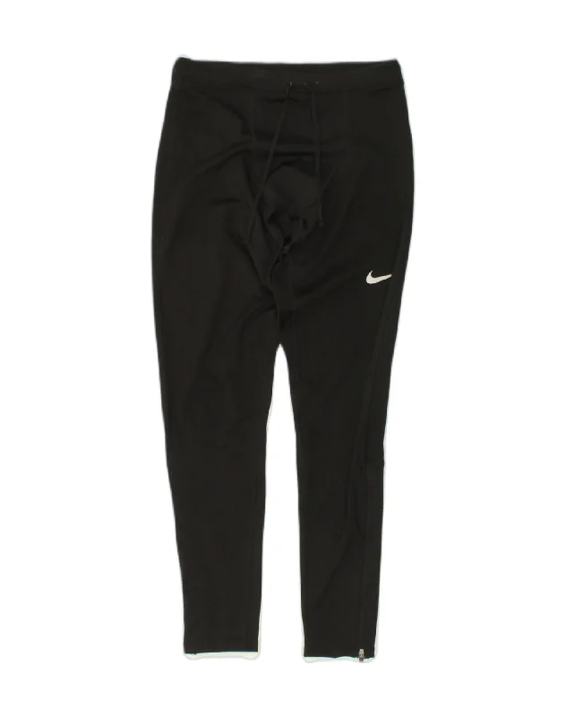 NIKE Womens Dri Fit Tracksuit Trousers UK 8 Small Black Polyester