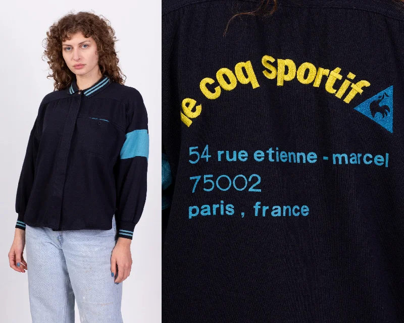 80s Le Coq Sportif Cardigan Sweatshirt - Medium