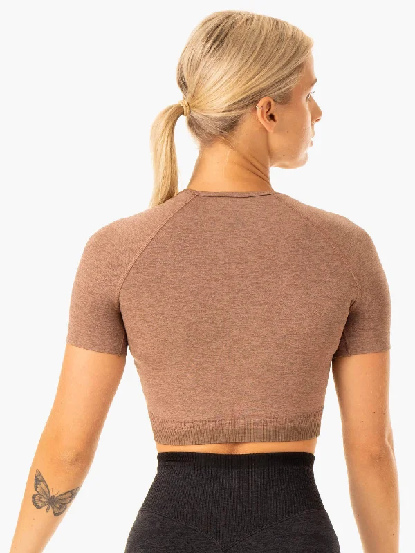 Excel Seamless T-Shirt - Mocha Marl