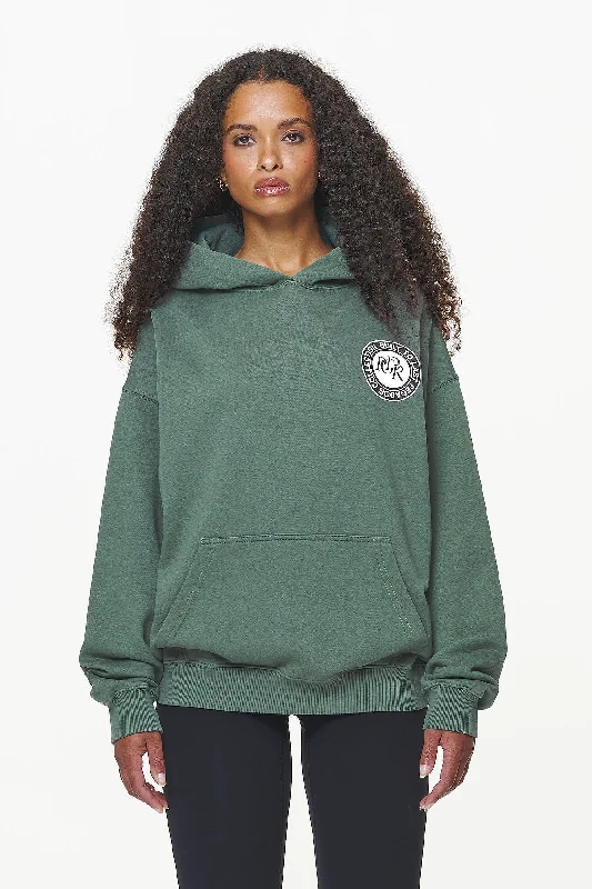 Lydney Oversized Hoodie Vintage Washed Garden Green