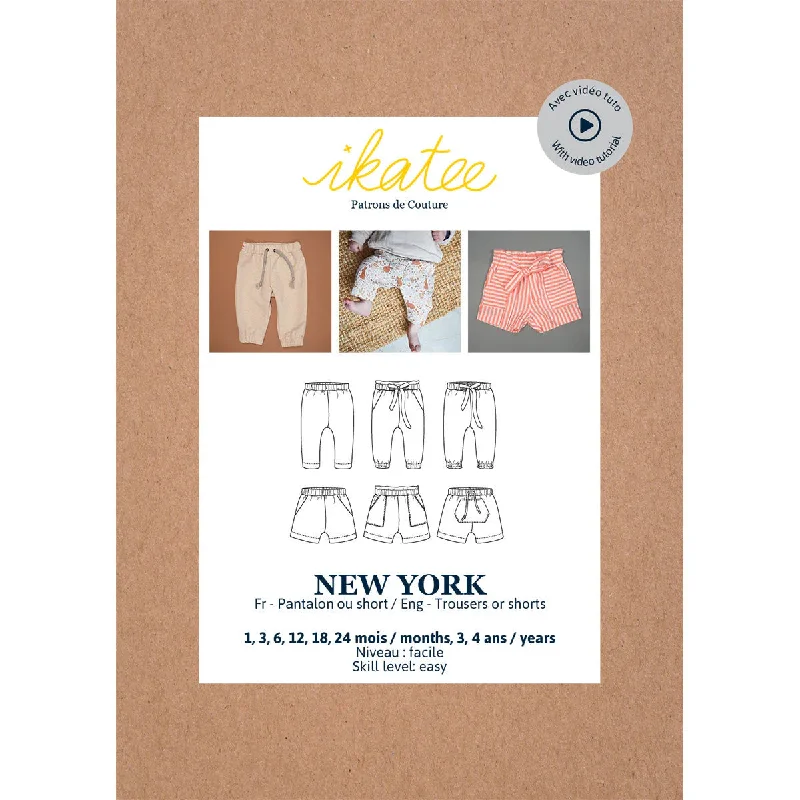 New York Trousers or Shorts - Baby - Sewing Pattern | Ikatee