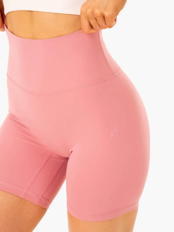 NKD Refine High Waisted Shorts - Dusty Pink