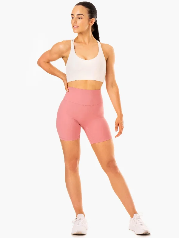 NKD Refine High Waisted Shorts - Dusty Pink