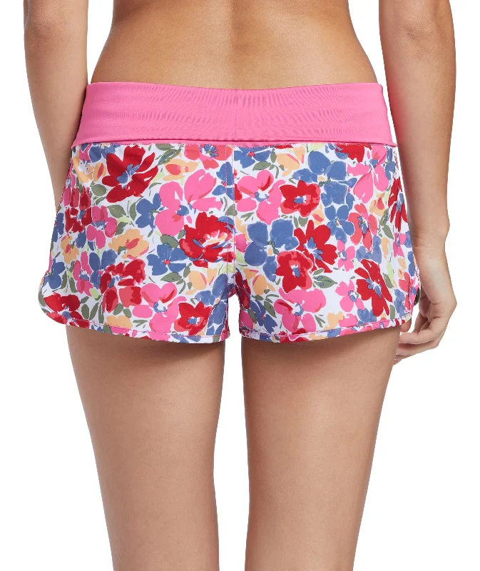 Roxy Endless Summer Printed Boardshorts-Shocking Pink Bloomin Babe