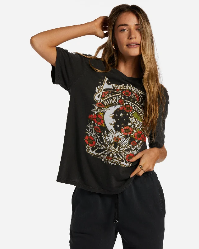 Midnight Blooms T-Shirt - Off Black