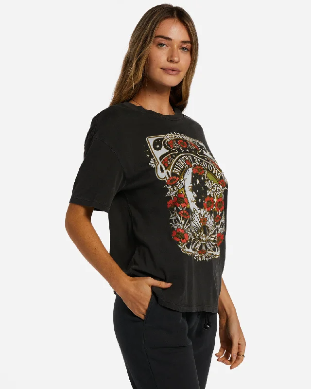 Midnight Blooms T-Shirt - Off Black