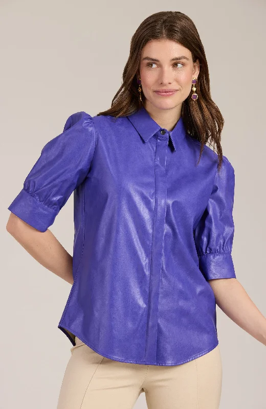 Alice Vegan Leather Shirt - Violet