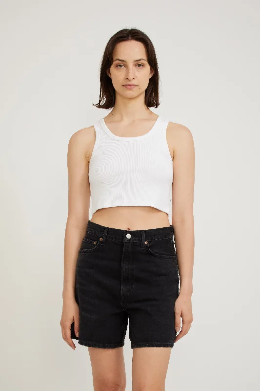 Heavy Rib Toni Crop Vintage White