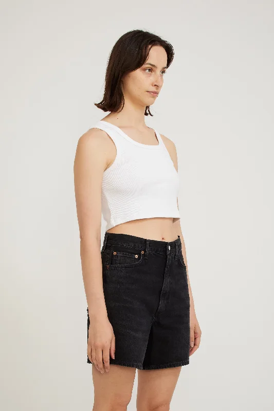 Heavy Rib Toni Crop Vintage White