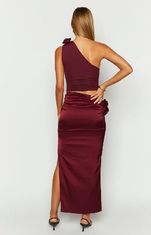 Lioness Soul Mate Burgundy Maxi Skirt