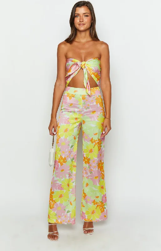 Mykonos Yellow Floral Scarf Top