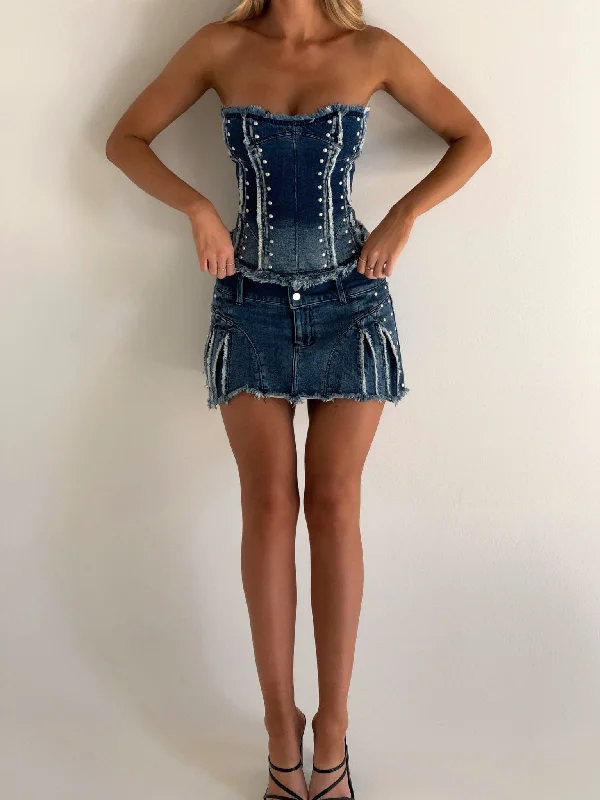 BENTLEY CORSET TOP DENIM