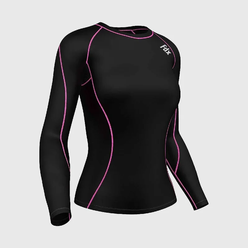 Fdx Monarch Pink Women's & Girl's Base Layer Long Sleeve Compression Top