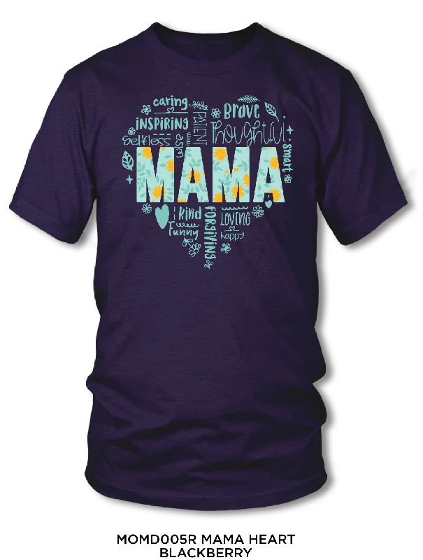 Women's Mama Heart Short Sleeve Screen Tee