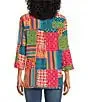 Women's Multi Colored 2 Front Pocket Button UpShirt-J54126BM