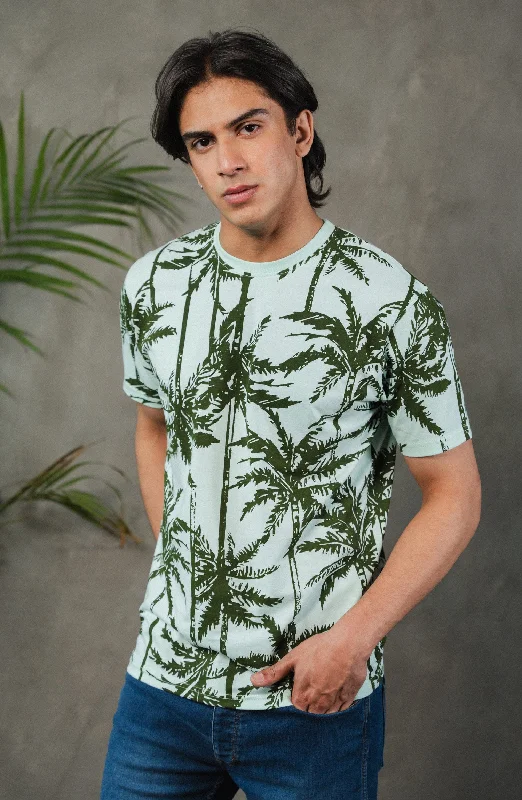 Mint Green All Over Printed Tee Shirt