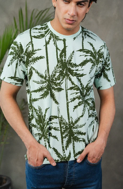 Mint Green All Over Printed Tee Shirt