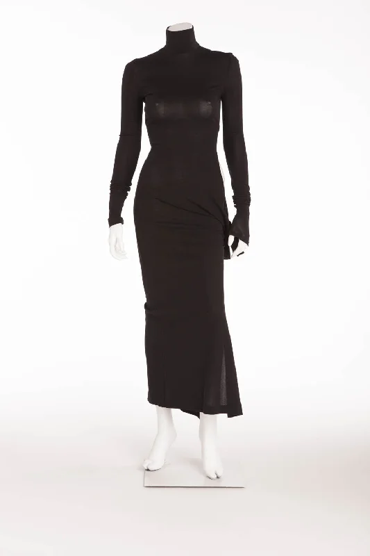 Dolce & Gabbana  - Long Sleeve Black Dress with Side Slit - IT 40