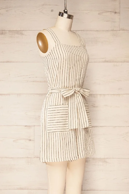 Rendur | Striped Romper w/ Pockets