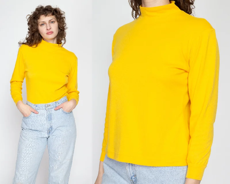 Small 70s Yellow Mockneck Top