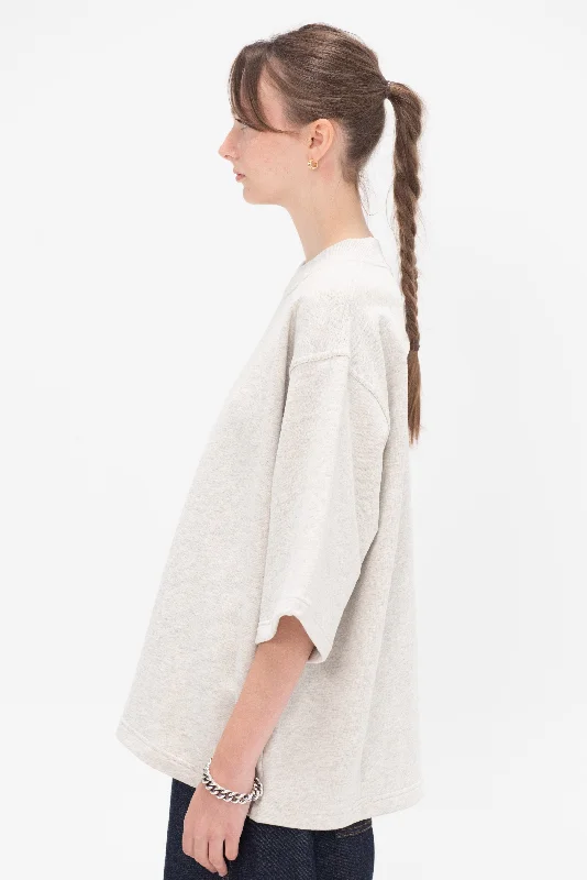 Thebe Short Sleeved Sweatshirt, Pearl Melange