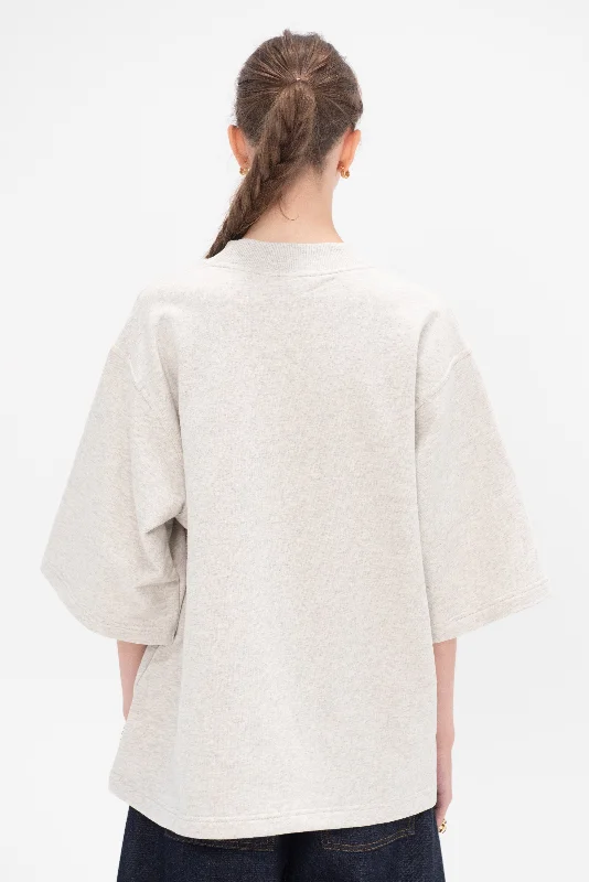 Thebe Short Sleeved Sweatshirt, Pearl Melange