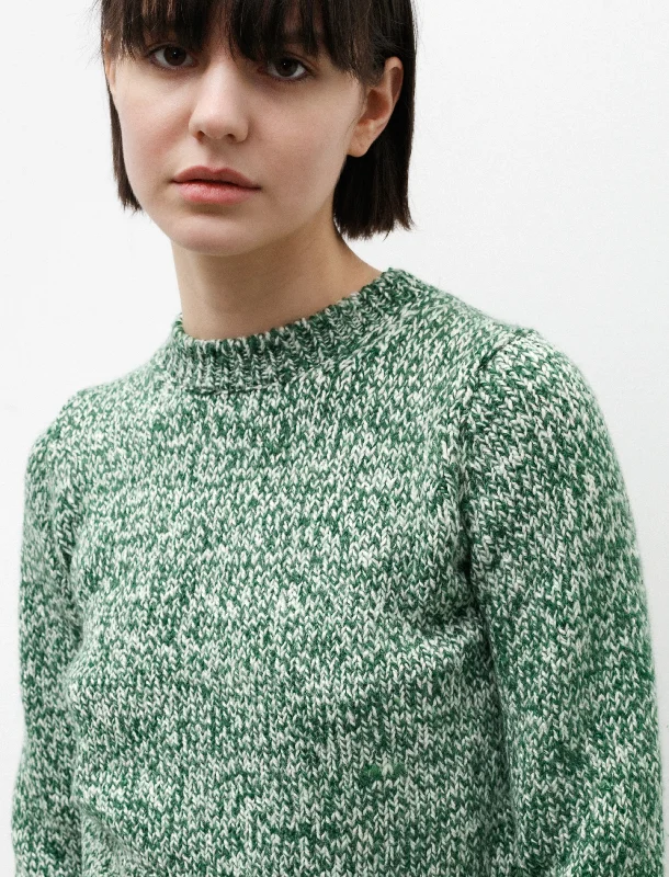 Silk Wool Camel Mix Short Pullover Green