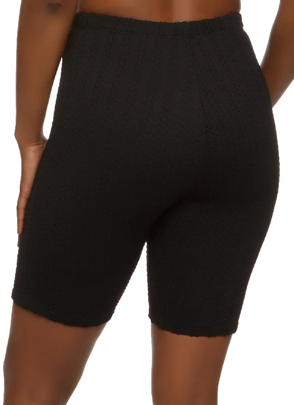 Textured Knit Bike Shorts