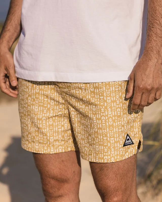 Cali Cargo Swim Short - Mustard Mini Geo