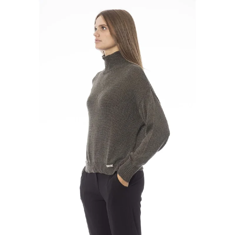 Chic Volcano Neck Green Sweater