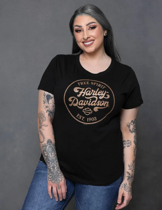 Darling Downs Dealer Tee - Retro Circle Black Women's Tee - 40291344