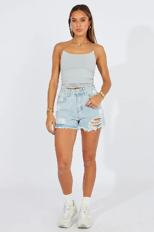 Denim Mom Denim Shorts High Waist