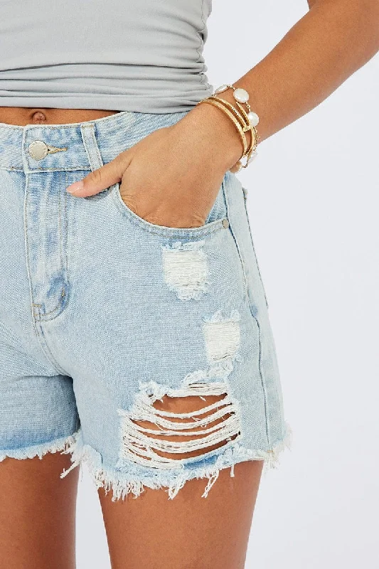 Denim Mom Denim Shorts High Waist