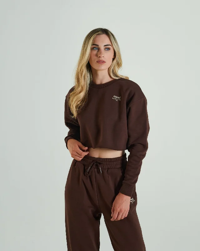 True Cropped Sweater Deep Coco