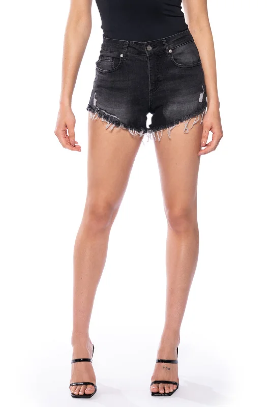 FLEX-FIT HIGH WAISTED SUPER STRETCHY DENIM SHORTS