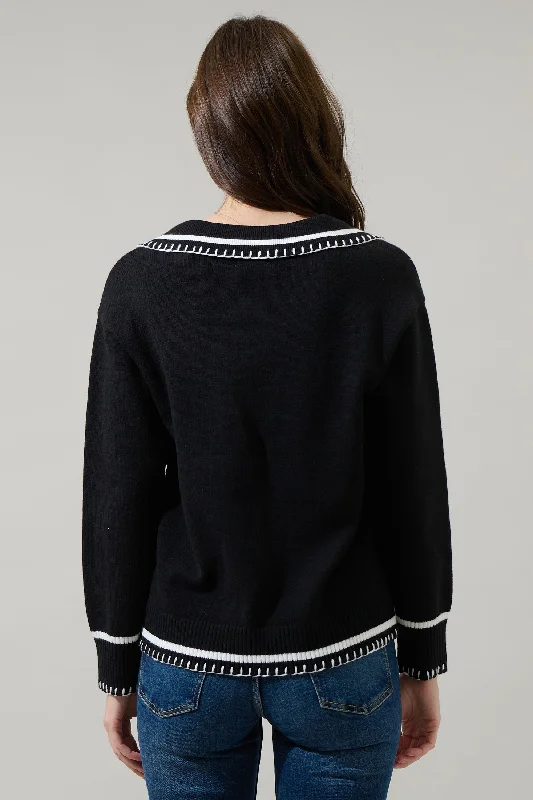 Haines Contrast Collared Sweater