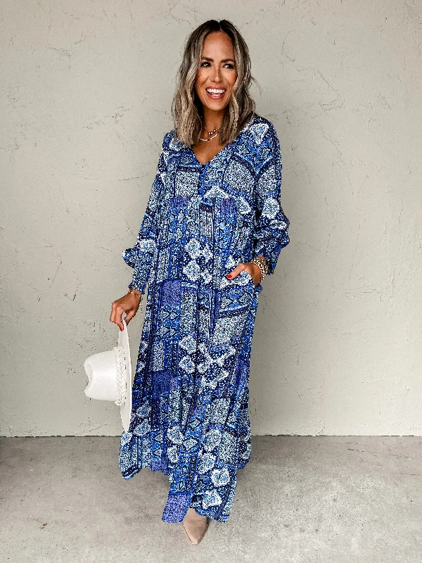 Endless Inspiration Tiled Patchwork Maxi Dress