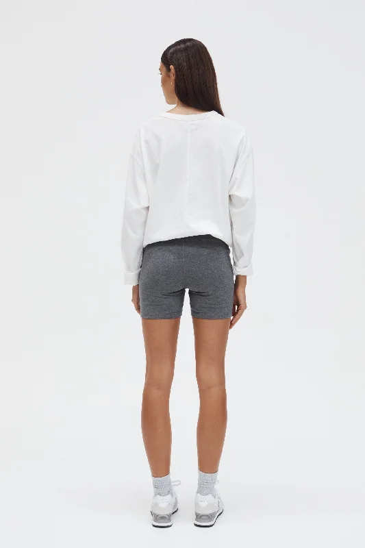 Fold Down Yoga Short (Heather Grey)