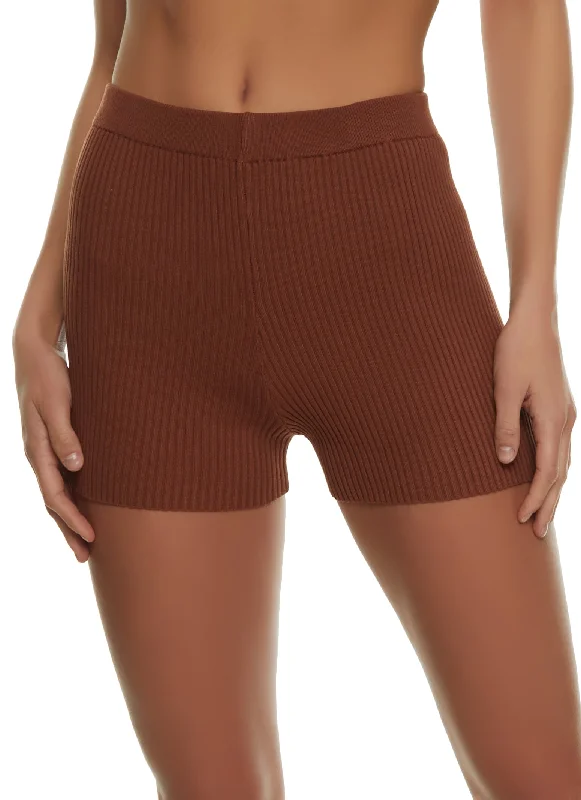 Ribbed High Waisted Shorts