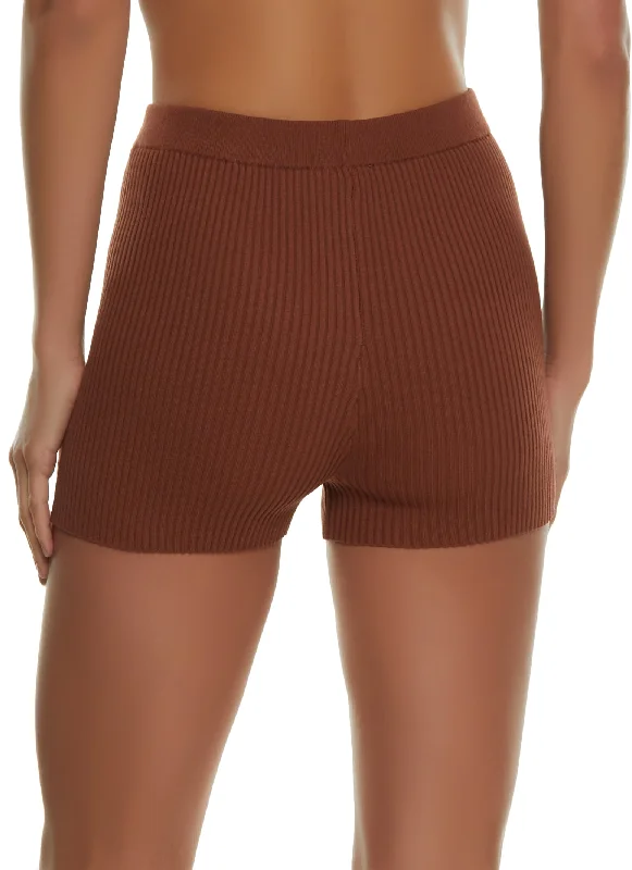 Ribbed High Waisted Shorts