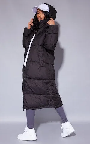 Petite Black Long Puffer Coat