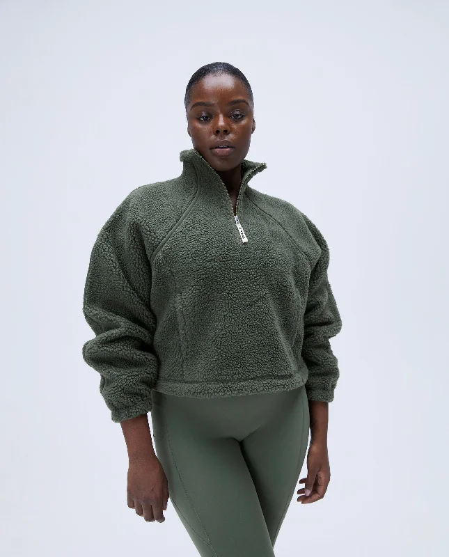 Quarter Zip Fleece - Khaki Green