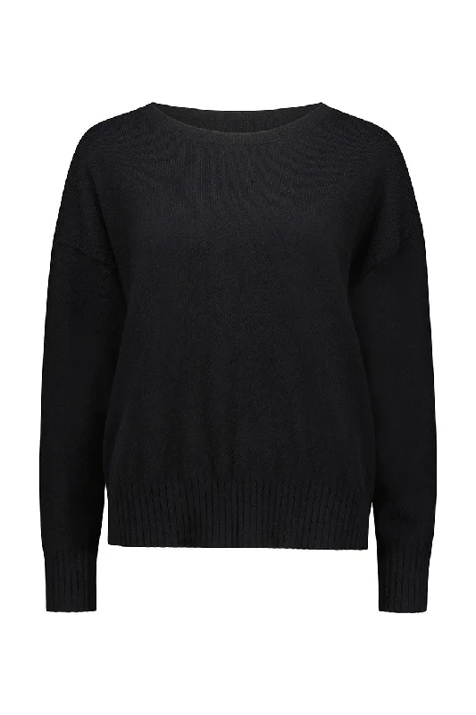 Essential Cashmere Relaxed Crewneck - Black