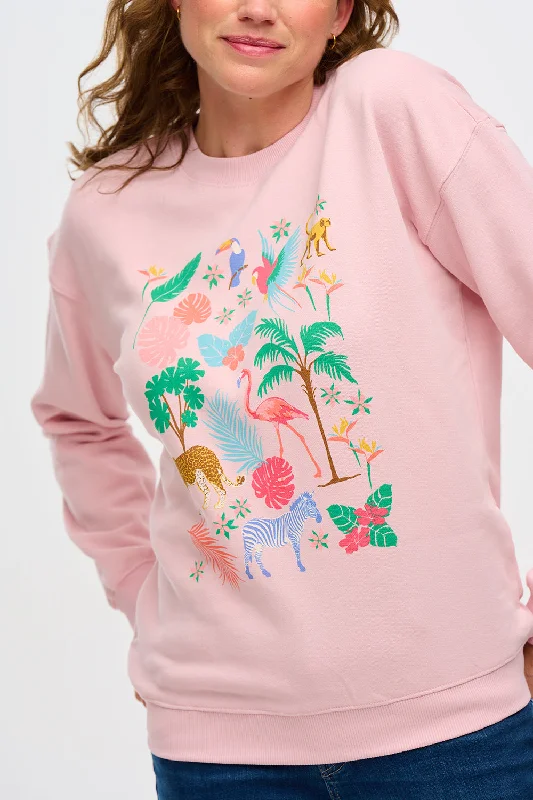 Sugarhill - Noah Sweatshirt -  Peach, Tropical Safari