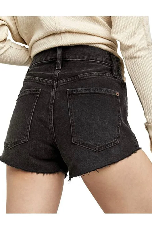 Free People Taliesin Cut Off Shorts In Washed Black