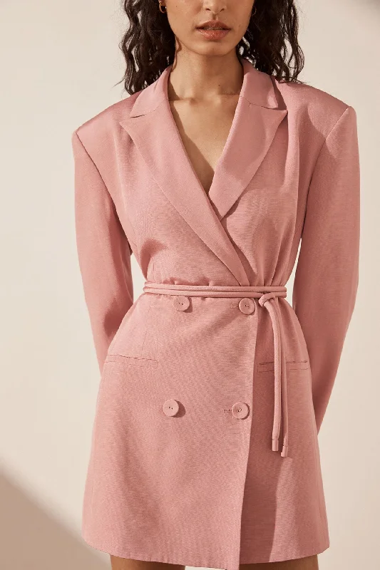 VENTO BLAZER DRESS WITH BELT - ROSE DAWN