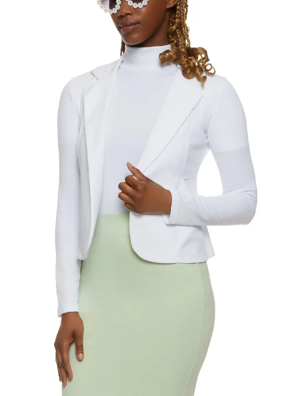 Crepe Knit Cropped Blazer