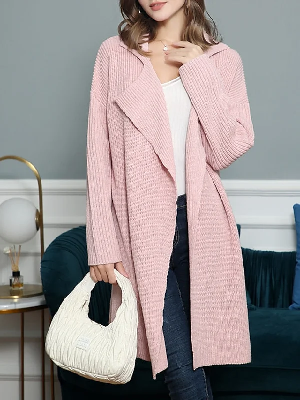 Cardigan Sweater Open Front Ribbed Knit